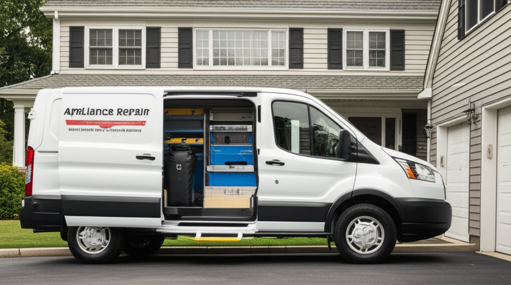 Professional appliance repair service van